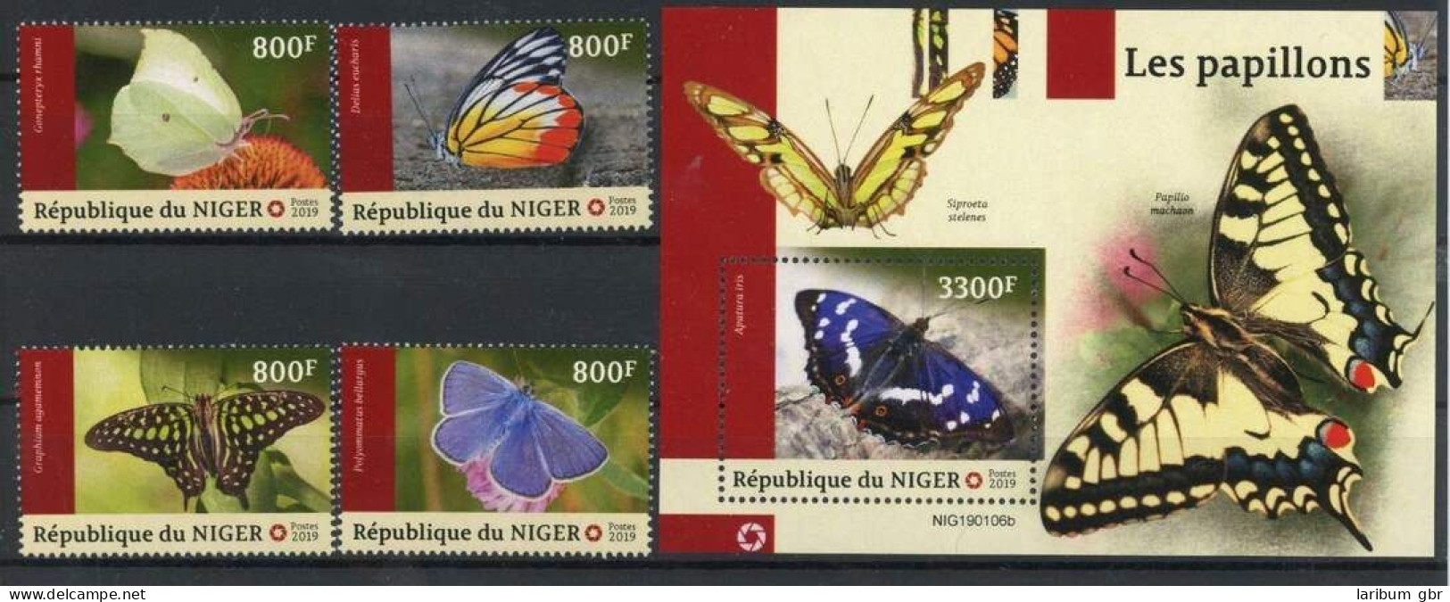 Niger Einzelmarken 6331-6334 + Bl. 964 Postfrisch Schmetterling #HF362 - Niger (1960-...)