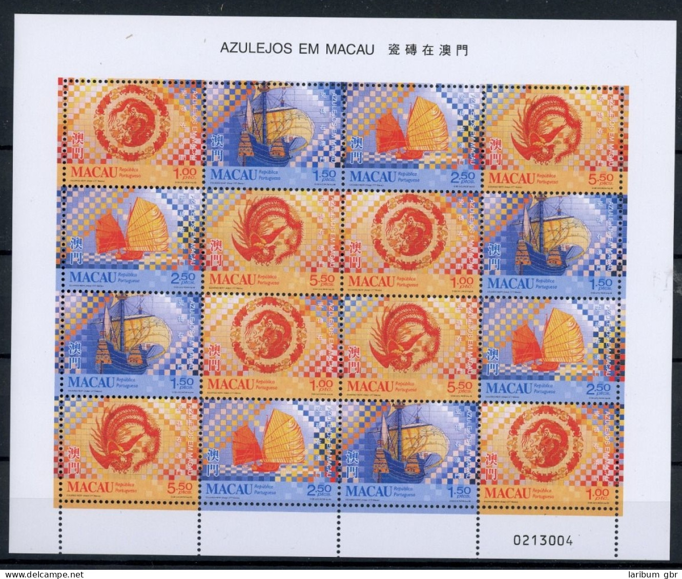 Macau Kleinbogen 997-1000 Postfrisch Tiere #JE616 - Sonstige & Ohne Zuordnung