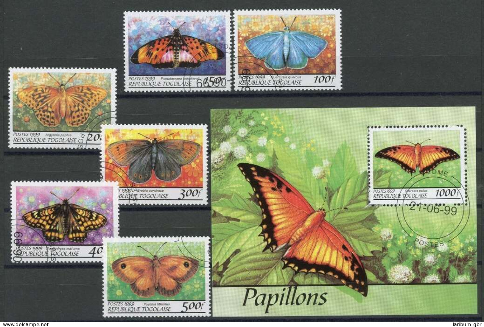 Togo 2875-2880 + Bl. 442 Gestempelt Schmetterling #HF457 - Togo (1960-...)