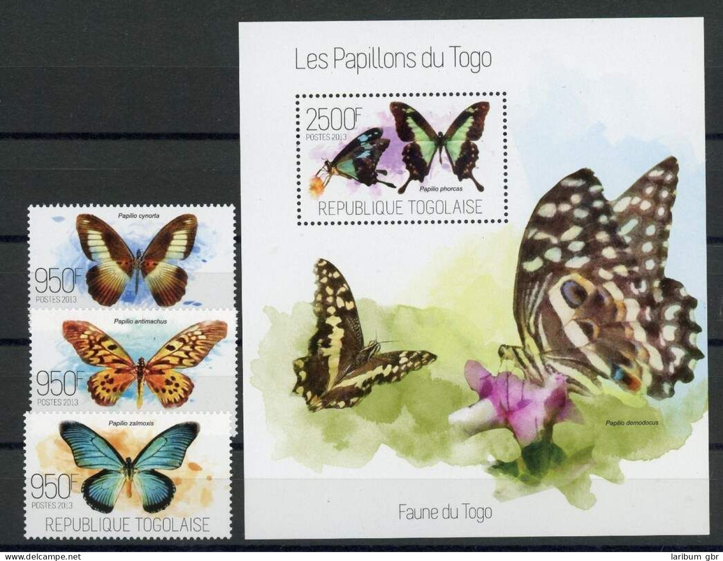 Togo Einzelmarken 5239-5241 + Bl. 869 Postfrisch Schmetterling #HF459 - Togo (1960-...)