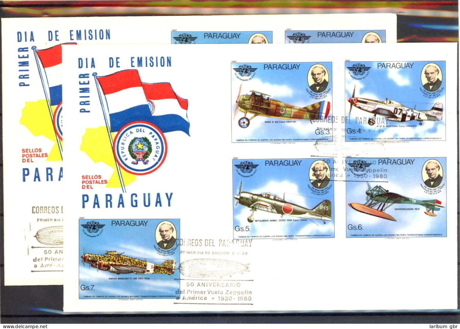 Paraguay 3259-3267, Block 348 Zeppelin Ersttagesbrief/FDC #GO629 - Paraguay