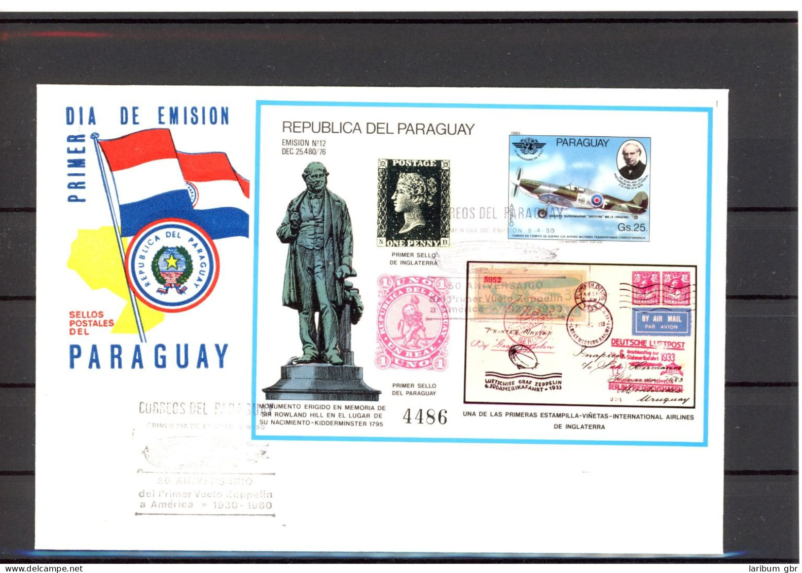 Paraguay 3259-3267, Block 348 Zeppelin Ersttagesbrief/FDC #GO629 - Paraguay