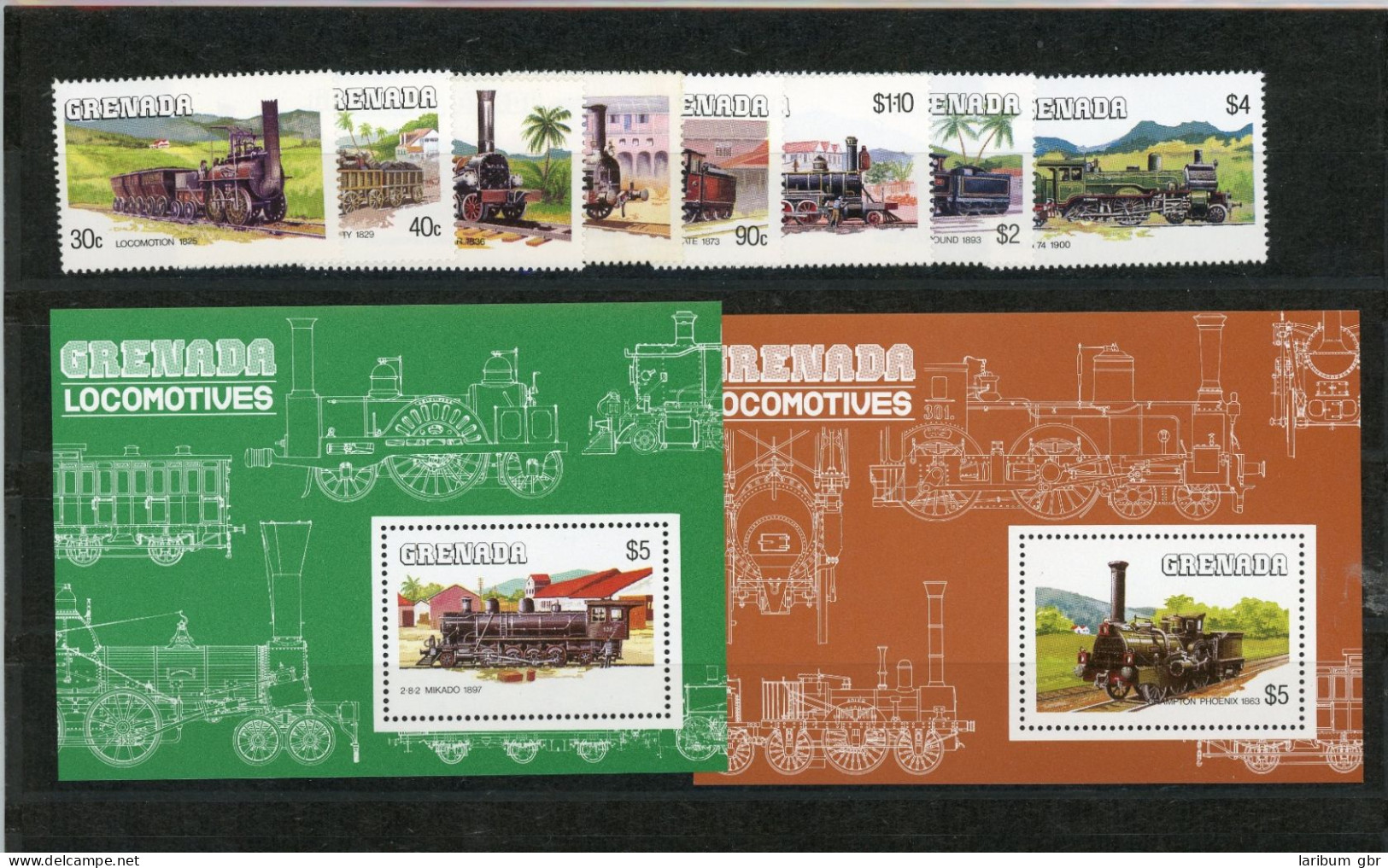 Grenada 1325-1332, Block 132-133 Postfrisch Eisenbahn #IX264 - Grenada (1974-...)