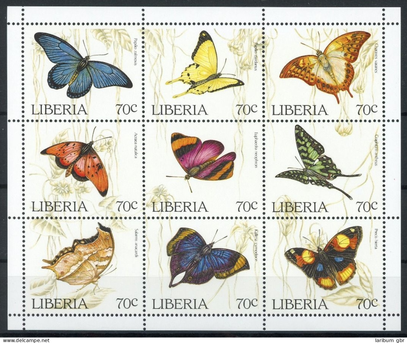 Liberia Klb. 1660-1668 Postfrisch Schmetterling #JU246 - Liberia