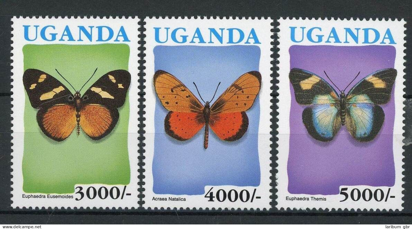 Uganda 1084-86 Postfrisch Schmetterling #HF385 - Uganda (1962-...)