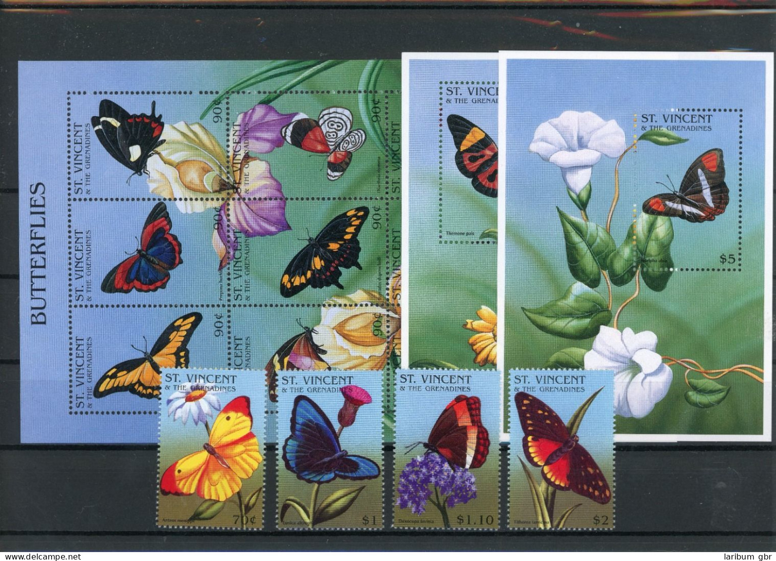 St. Vincent 3522-3525, Klb., Block 376-377 Postfrisch Schmetterling #JT960 - St.Vincent & Grenadines