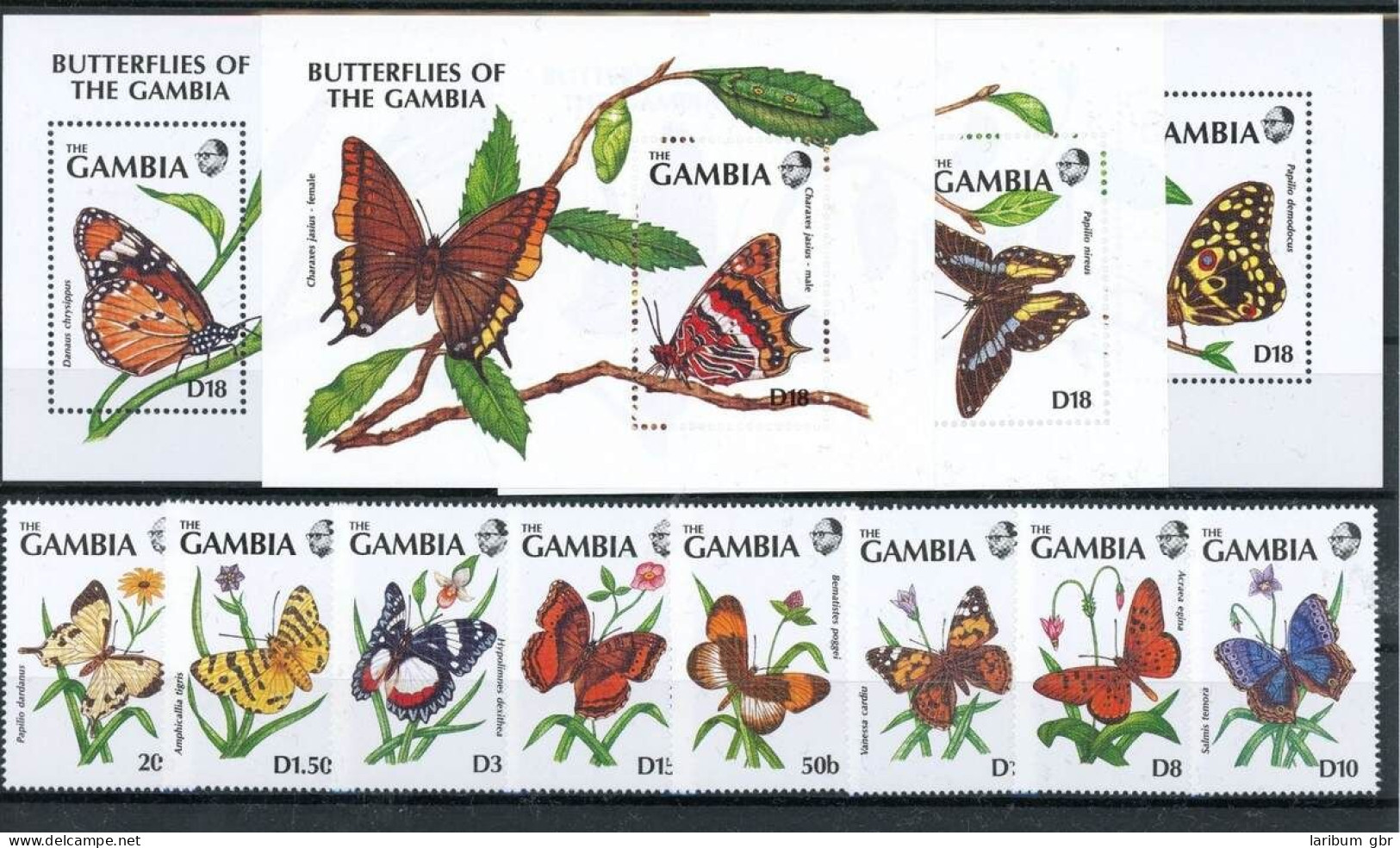 Gambia 1164-1171, Block 112-115 Postfrisch Schmetterling #JT963 - Gambia (1965-...)