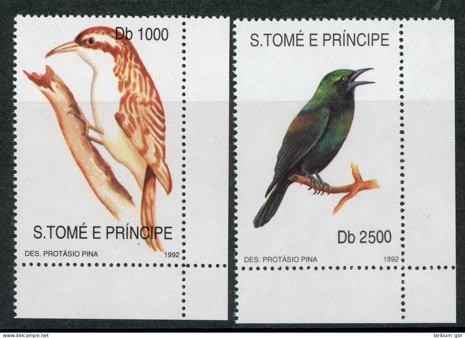 Sao Tome E Principe 1330 + 1333 Postfrisch Vögel #HE815 - Sao Tome And Principe