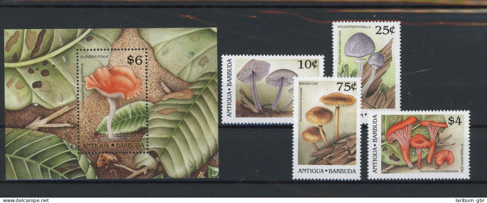 Antigua Barbuda 1258-1259, 62, 65, Block 162 Postfrisch Pilze #JO675 - Antigua Et Barbuda (1981-...)