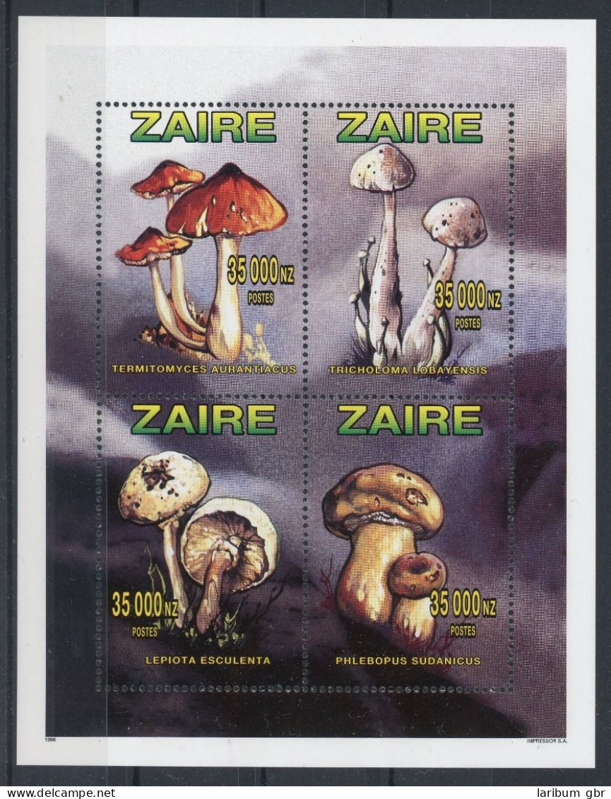 Kongo Kinshasa Zaire, KB Mit 1157-1160 Postfrisch Pilze #JR741 - Sonstige & Ohne Zuordnung