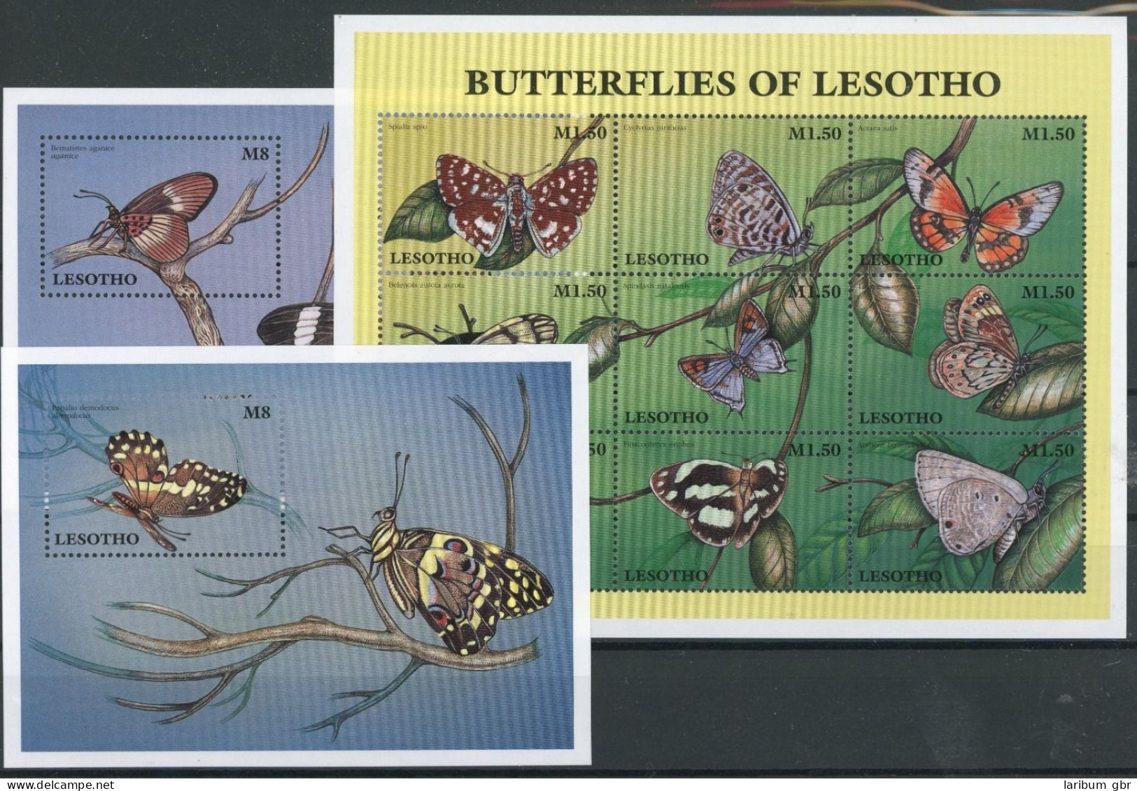 Lesotho Klb. 1219-1227, Block 123-124 Postfrisch Schmetterling #JT769 - Lesotho (1966-...)