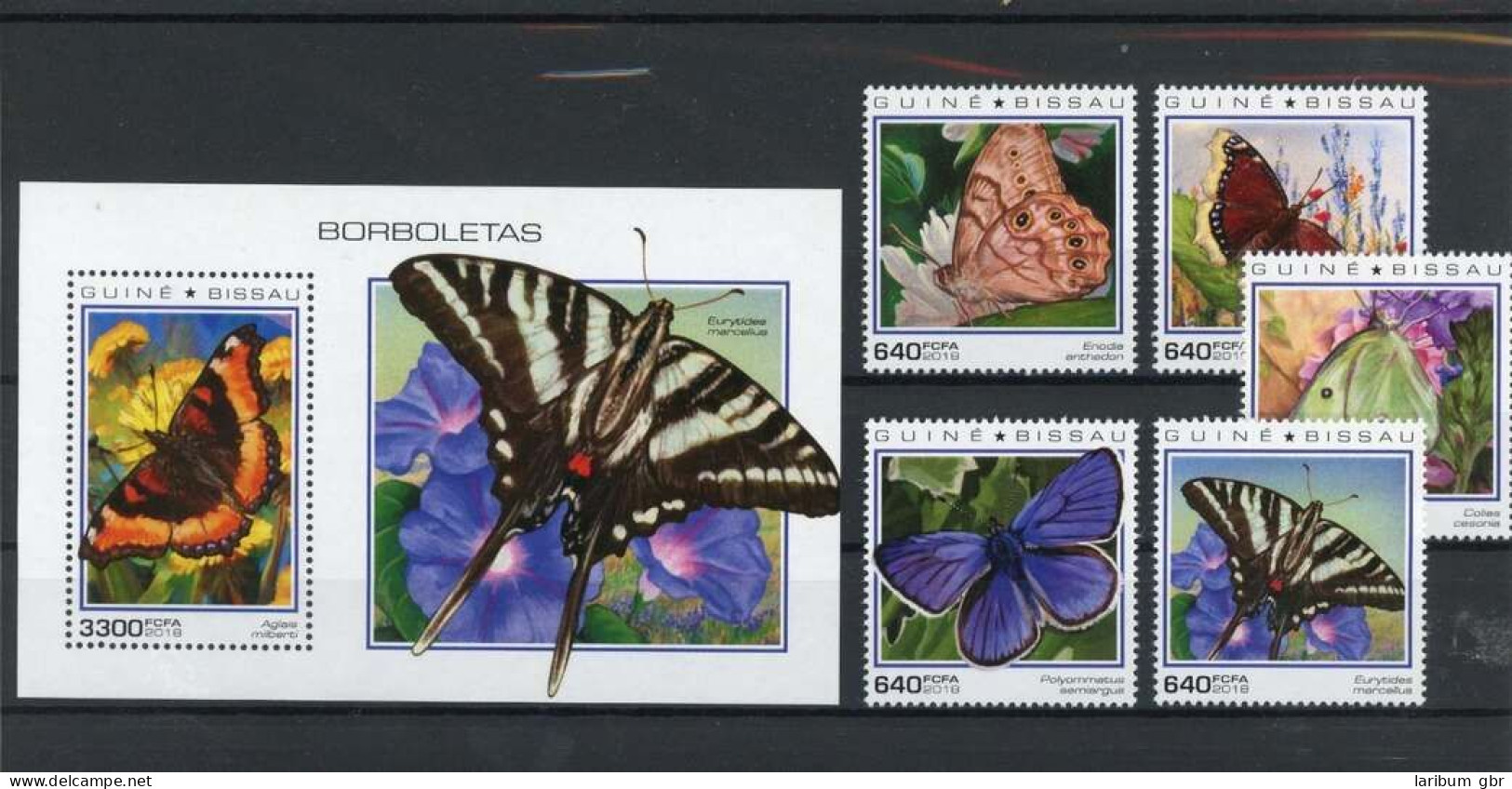 Guinea Bissau 10239-10243, Block 1762 Postfrisch Schmetterling #JU285 - Guinée-Bissau