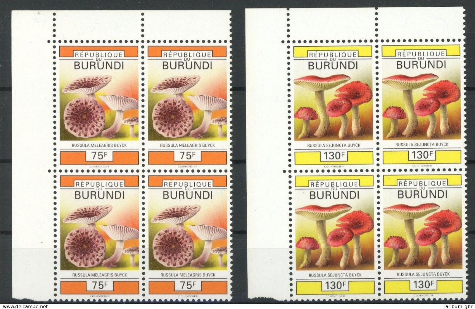 Burundi Viererblock 1750, 54 Postfrisch Pilze #JQ928 - Other & Unclassified