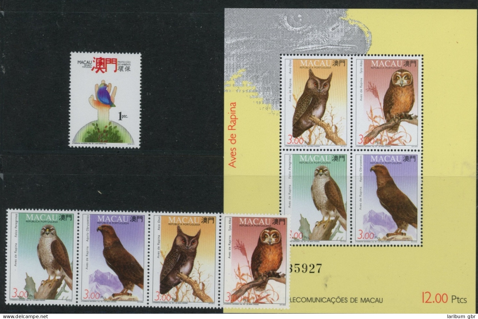 Macau 726-730 Block 22 Postfrisch Vögel #JK999 - Andere & Zonder Classificatie