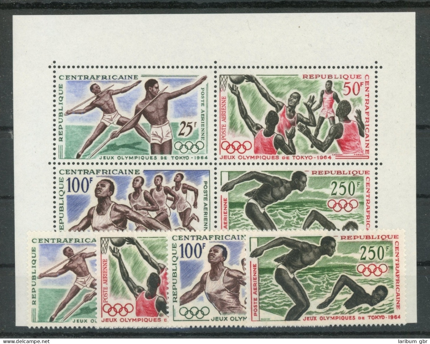 Zentralafr. Rep. 59-62, Block 2 Postfrisch Olympia #JL242 - Central African Republic