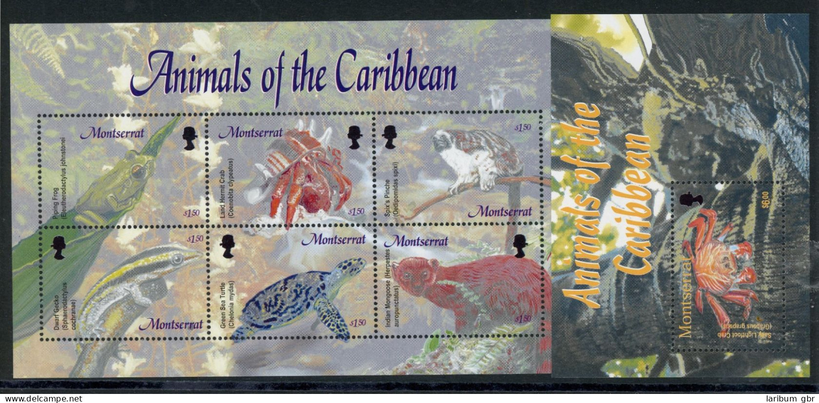 Montserrat KB Mit 1212-1217 + Bl. 98 Postfrisch Tiere Karibik #JR778 - Anguilla (1968-...)