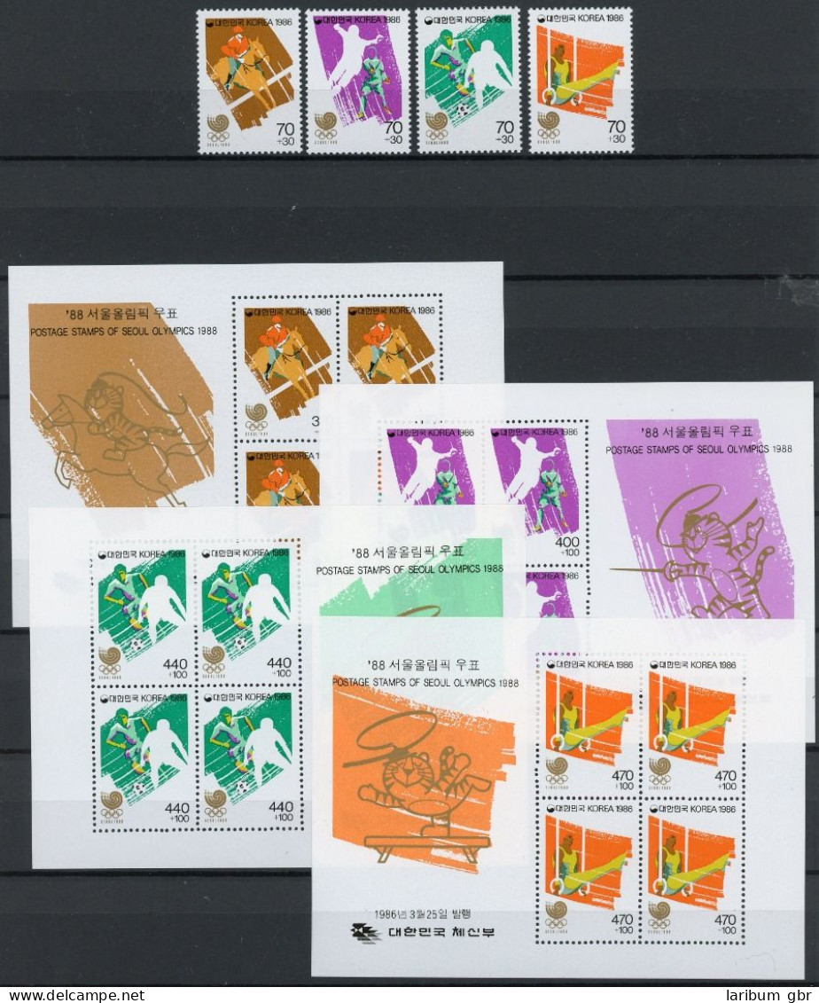 Korea Süd 1435-1438 + Bl. 510-513 Postfrisch Olympia 1988 Seoul #HK761 - Corée (...-1945)