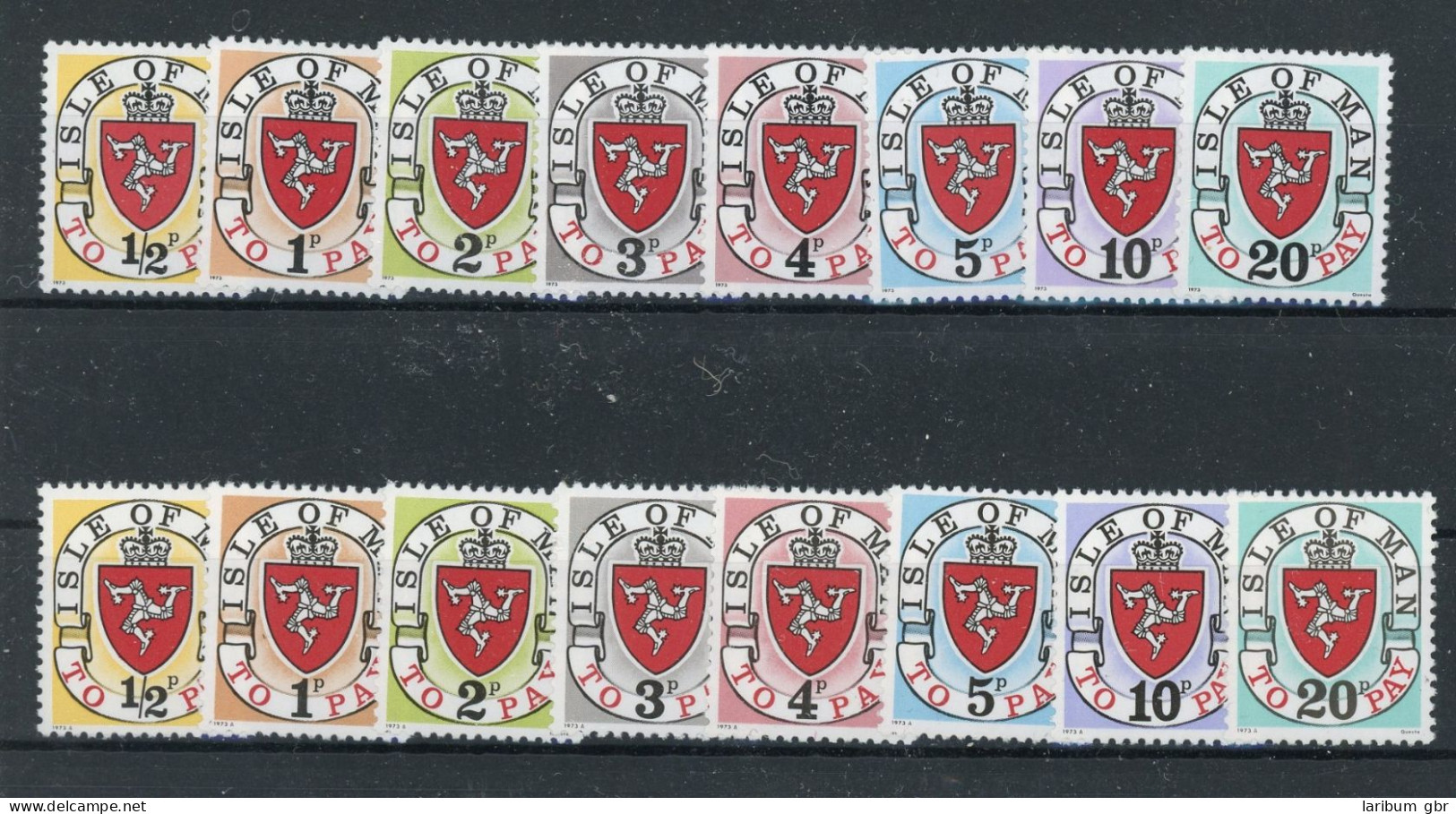 Guernsey Portomarken 1-8 I+II Postfrisch Landeswappen #JJ693 - Guernesey