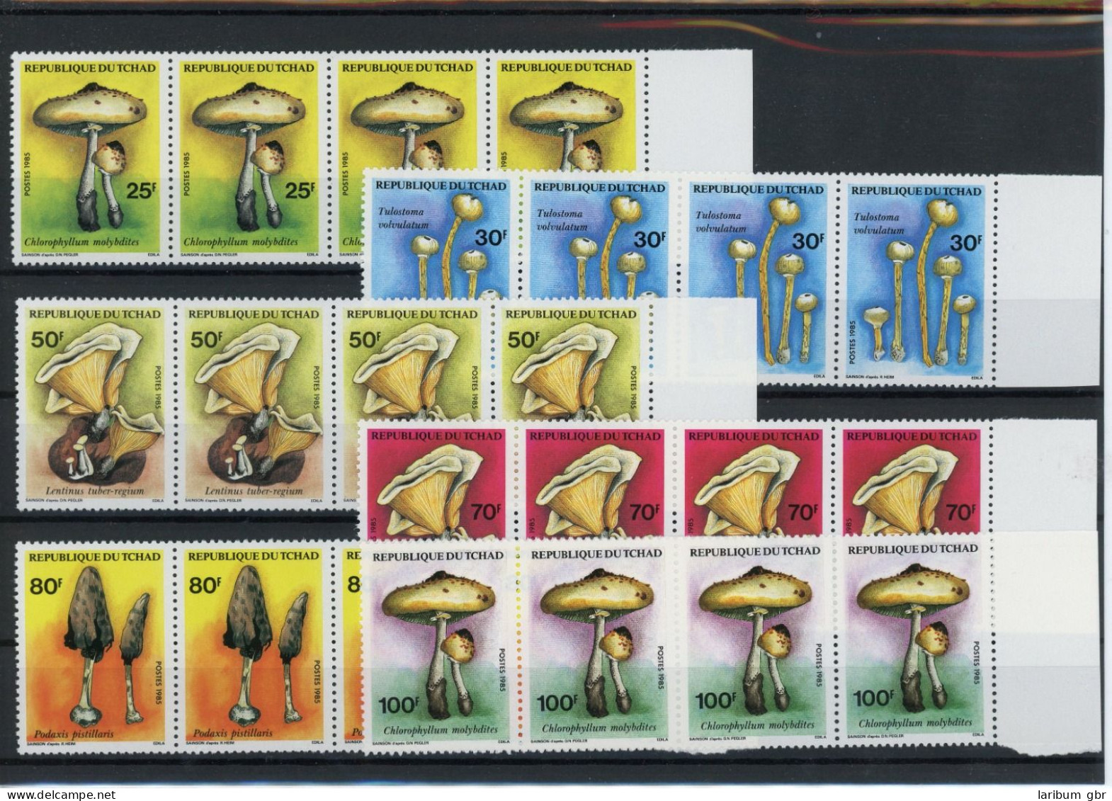 Tschad Viererstreifen 1092-1097 Postfrisch Pilze #JO660 - Tschad (1960-...)