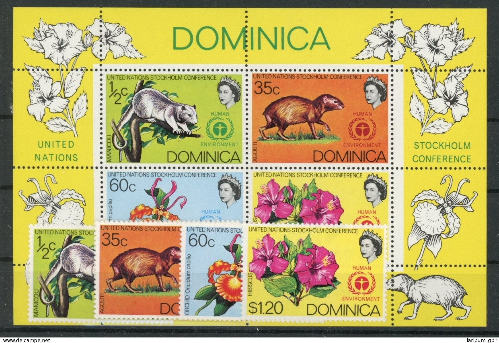 Dominica 337-340, Block 13 Postfrisch Umweltschutz #JL232 - Dominica (1978-...)