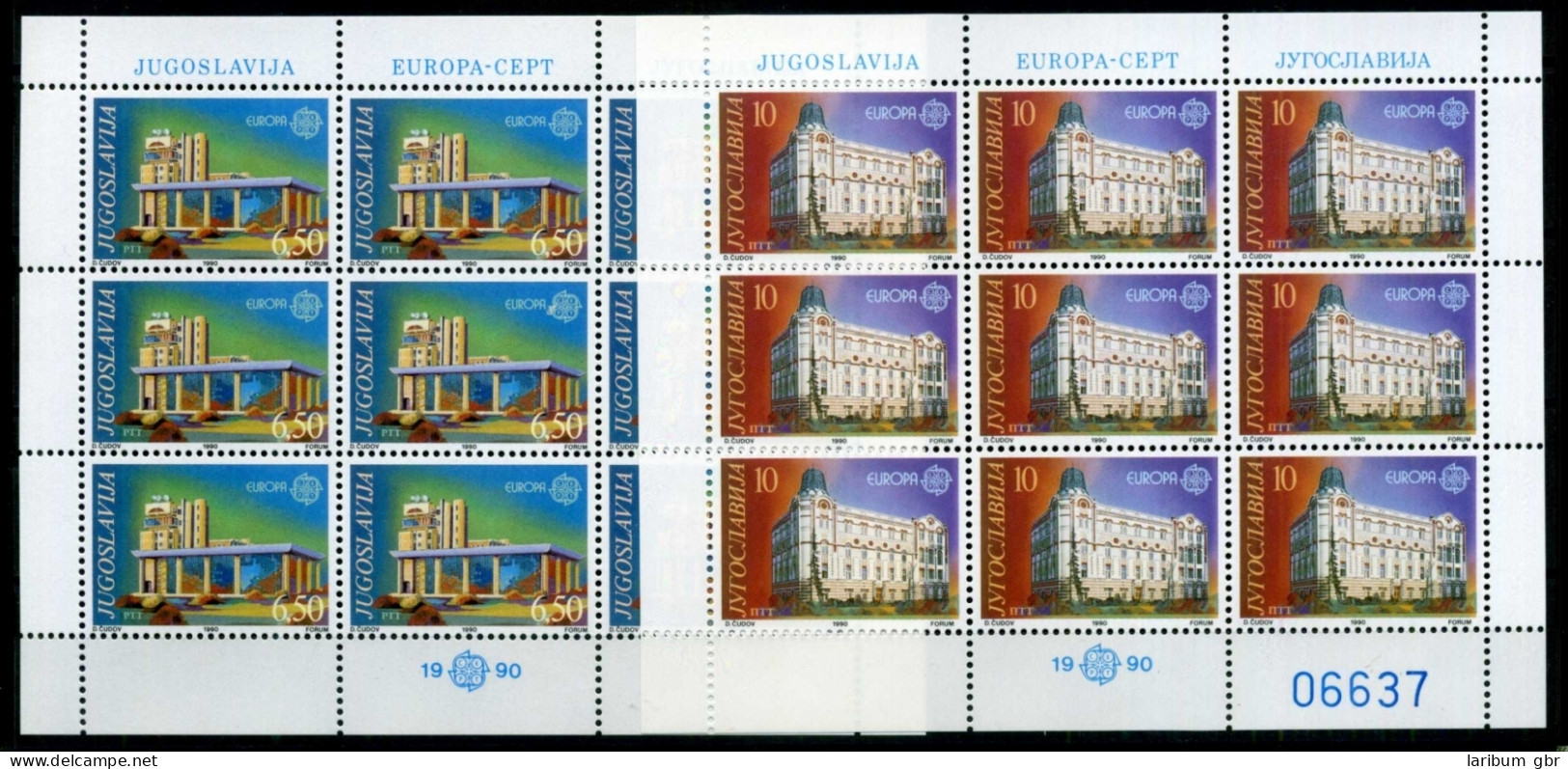 Jugoslawien Kleinbogensatz 2414-2415 Postfrisch Cept 1990 #JM402 - Other & Unclassified