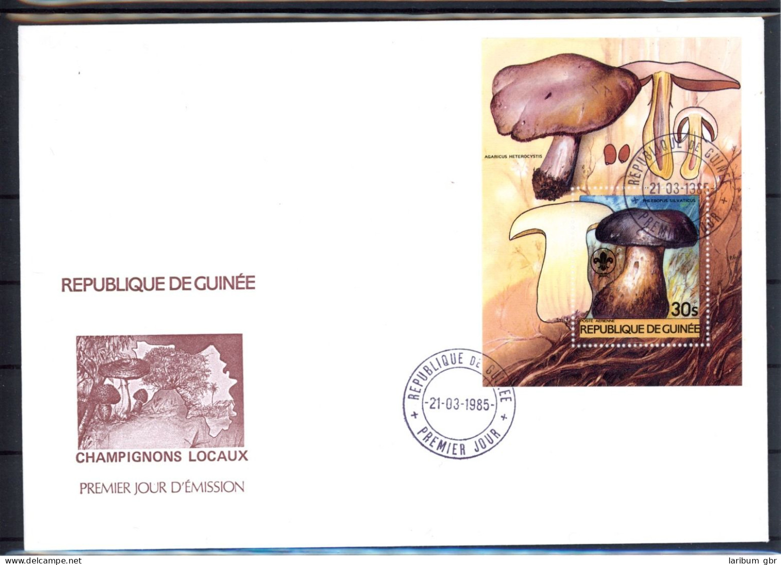 Guinea 1019-1024, Block 128 Pilze Ersttagesbrief/FDC #JR630 - Guinée (1958-...)