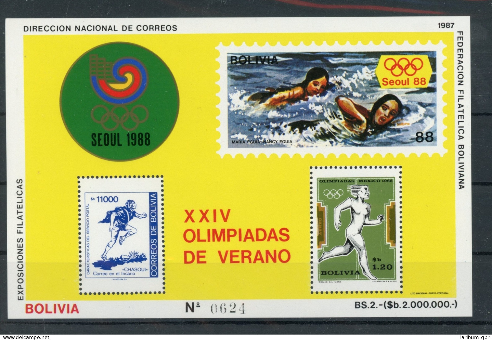 Bolivien Block 166 Postfrisch Olympia #JL352 - Bolivia