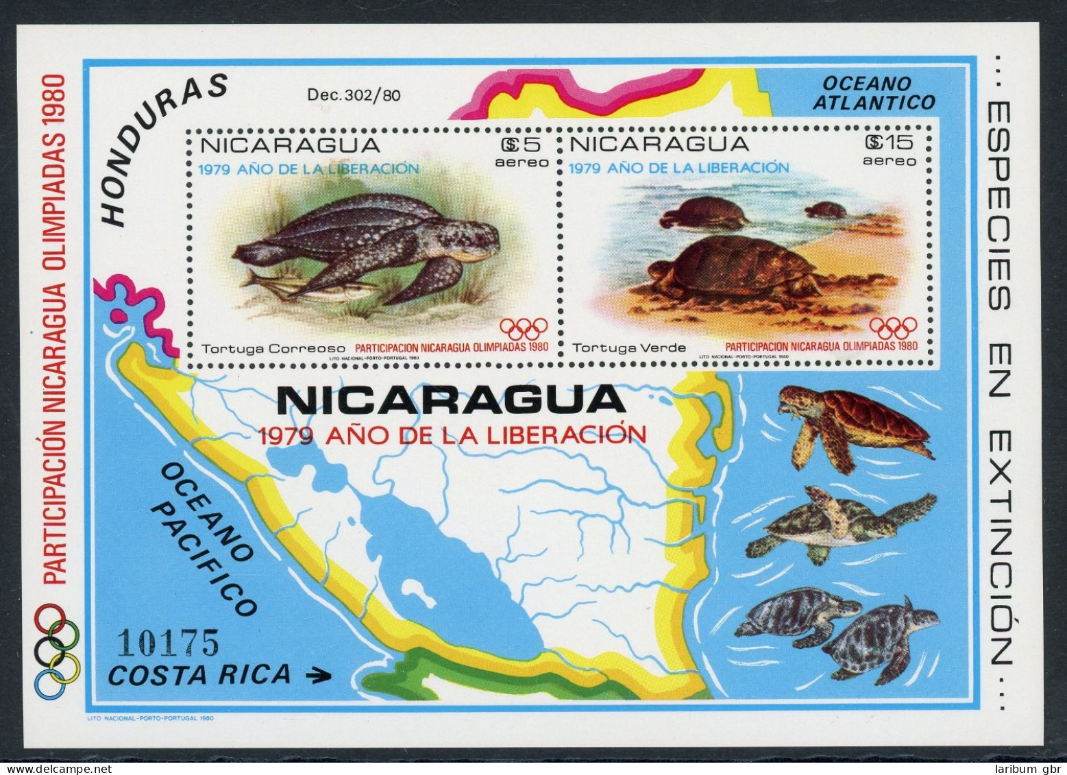 Nicaragua Block 114 Postfrisch Olympia 1980 Lake Placid / Moskau #JR909 - Nicaragua