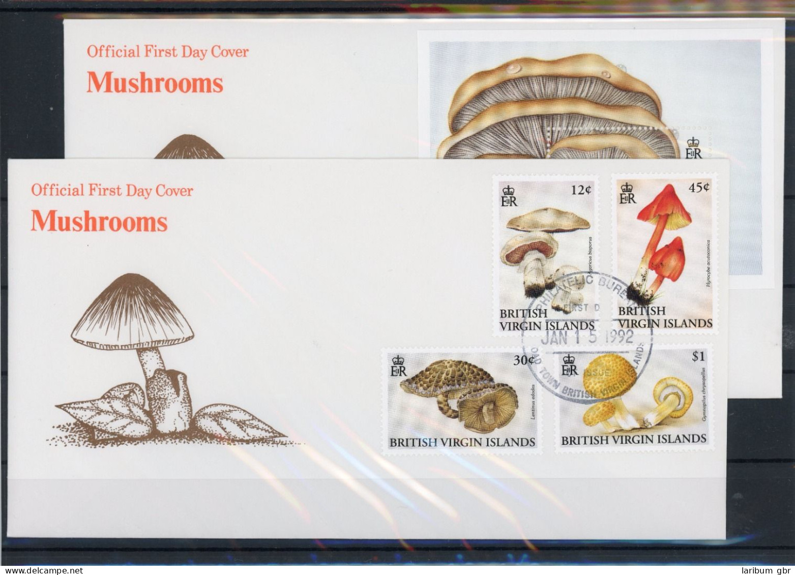 Jungferninseln 755-758, Block 73 Pilze Ersttagesbrief/FDC #JO788 - Fishes