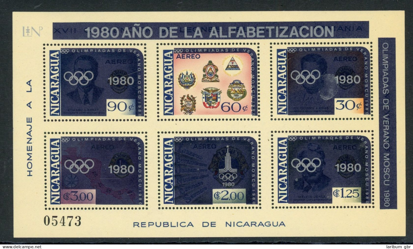 Nicaragua Block 125 Postfrisch Olympia 1980 Moskau #JR918 - Nicaragua