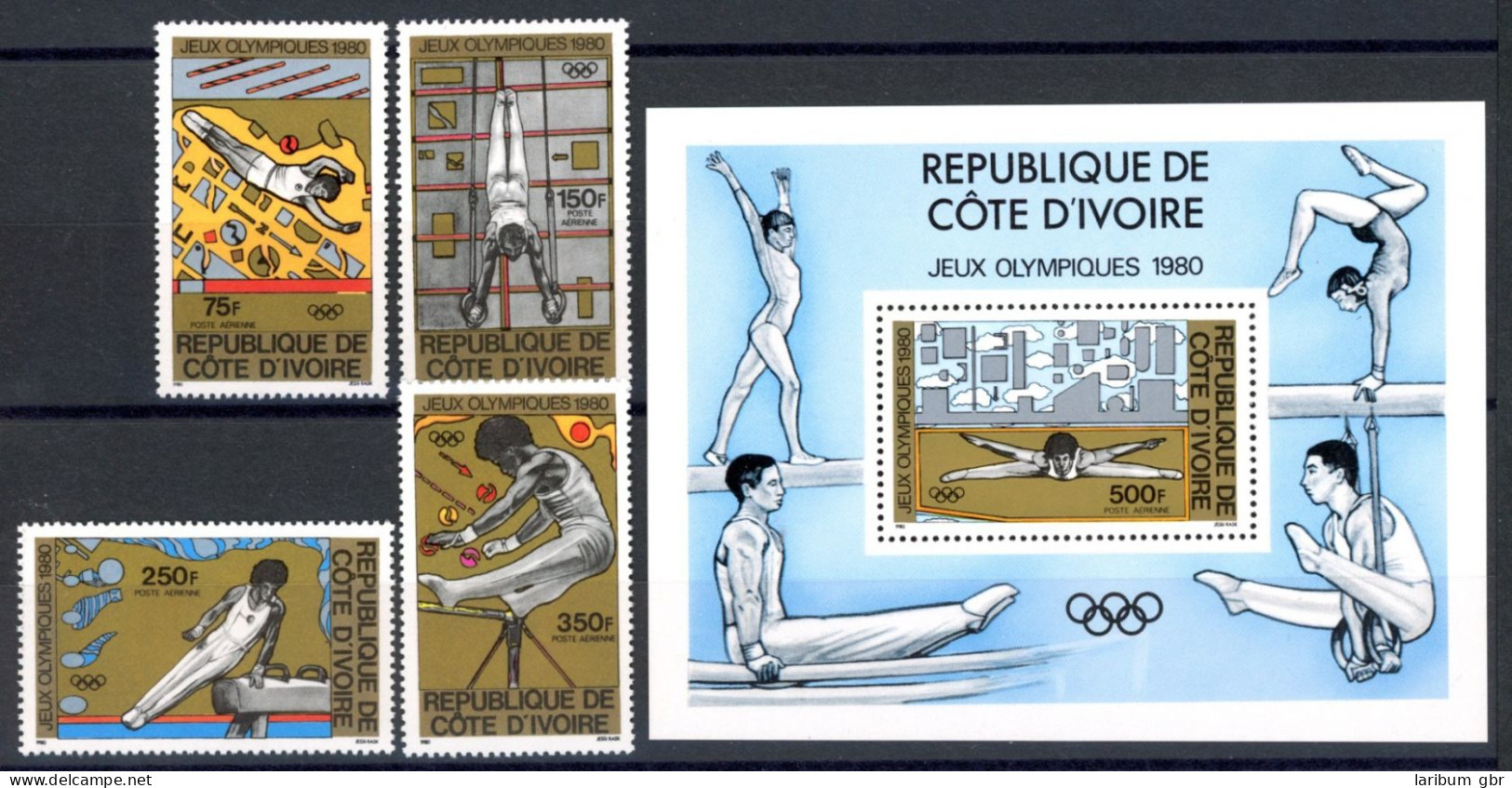 Elfenbeinküste 649-652 + Bl. 16 Postfrisch Olympia 1980 Moskau #JR941 - Ivory Coast (1960-...)