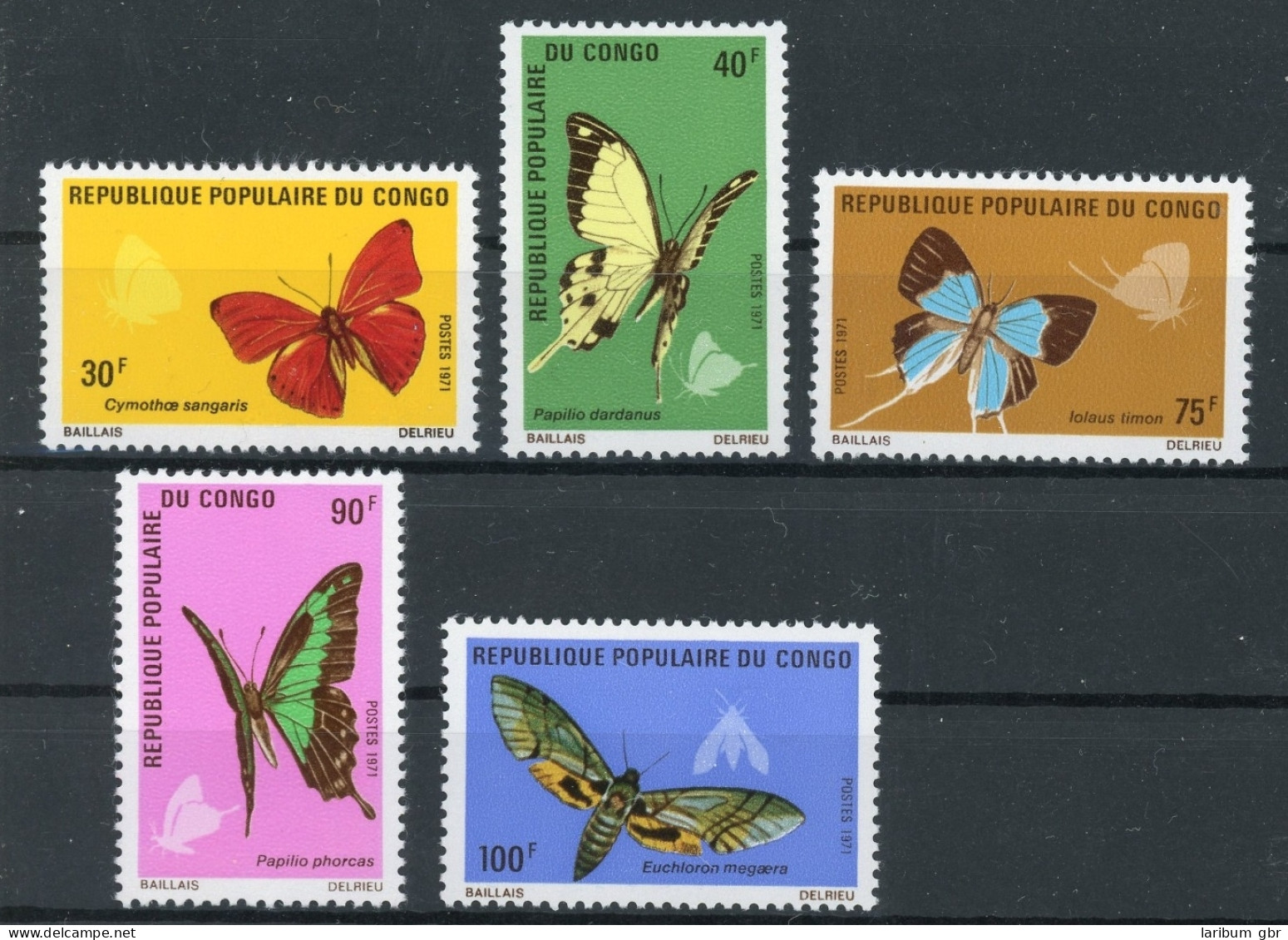 Kongo Brazza. 323-327 Postfrisch Schmetterlinge #JM526 - Autres & Non Classés