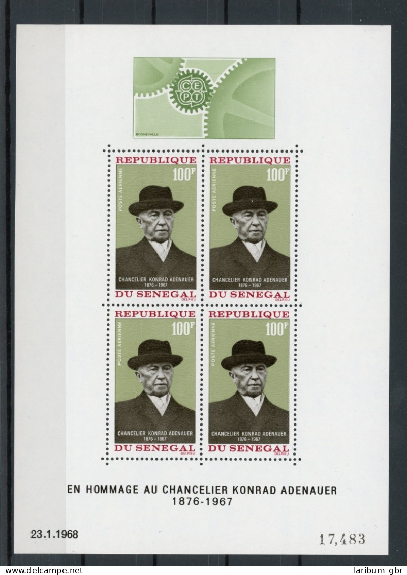 Senegal Block 4 Postfrisch Konrad Adenauer #JM563 - Senegal (1960-...)
