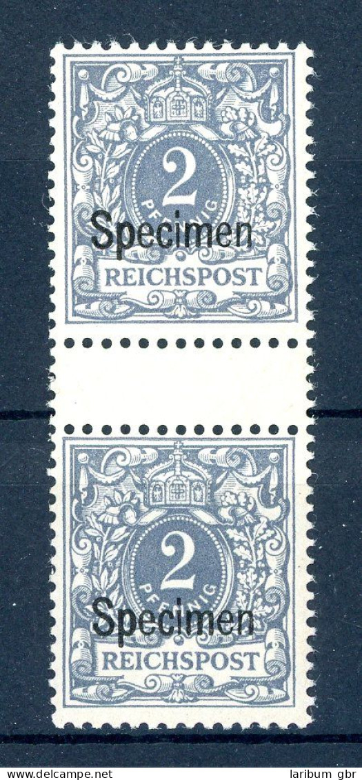 Deutsches Reich Senkr. Paar 52 SP Postfrisch Aufdruck Specimen #HF028 - Ungebraucht