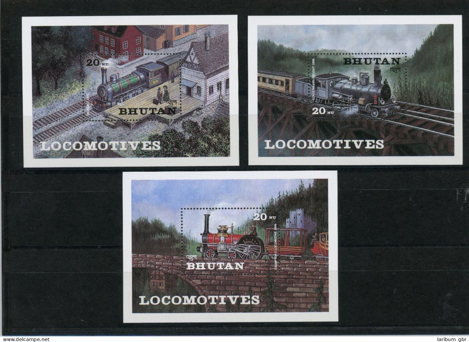 Bhutan Block 107-109 Postfrisch Eisenbahn #IX239 - Bhutan