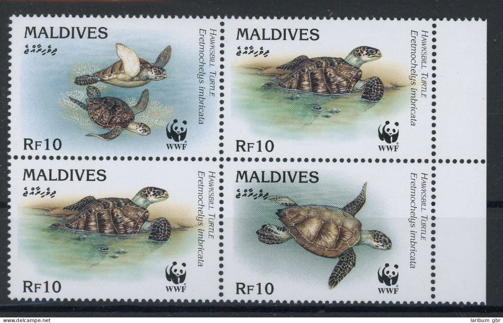 Malediven Viererblock 2420-2423 Postfrisch Schildkröte #IN085 - Maldiven (1965-...)