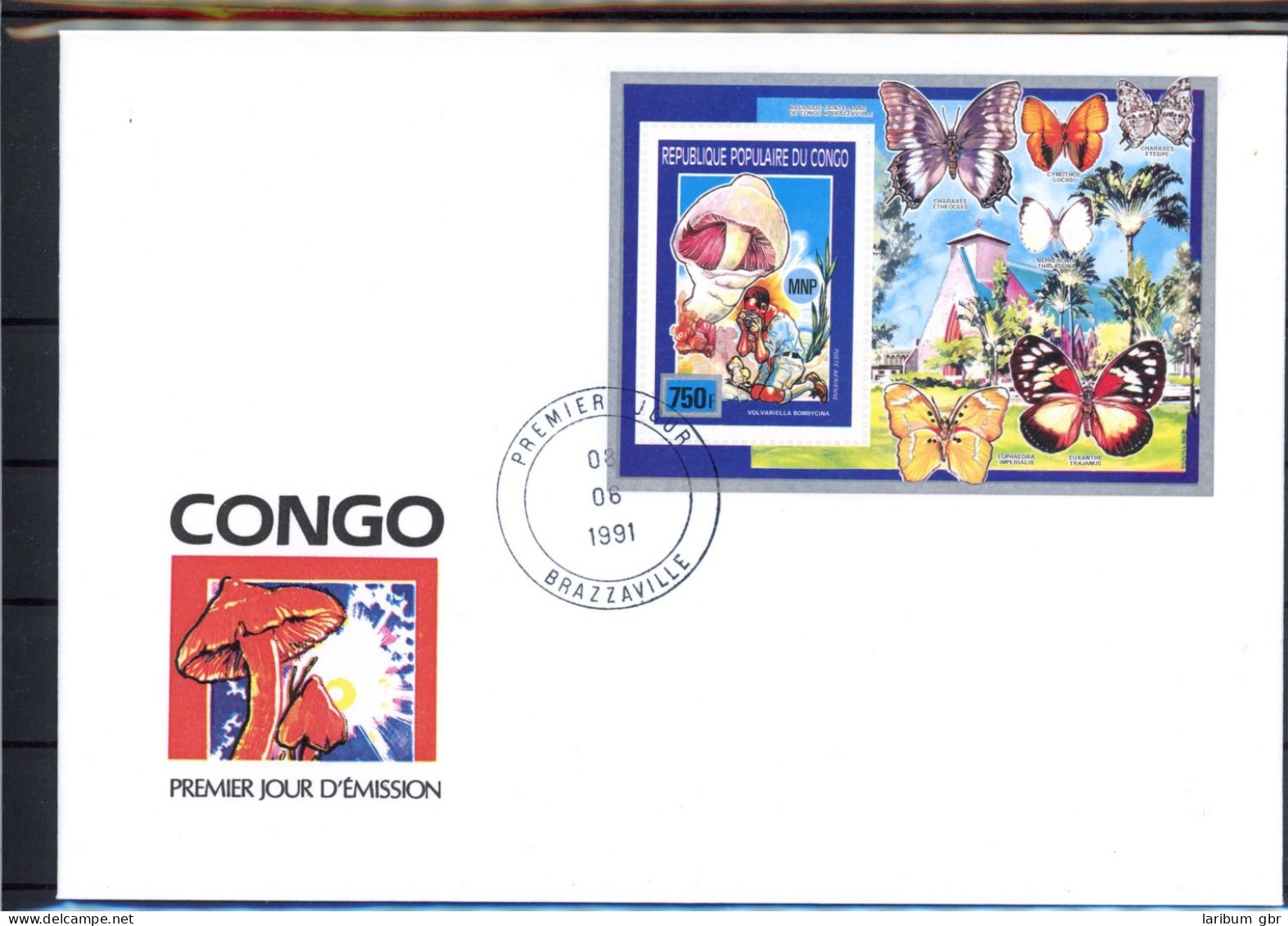 Kongo Brazzaville 1243,46, Block 55 Pilze Ersttagesbrief/FDC #JR601 - Andere & Zonder Classificatie