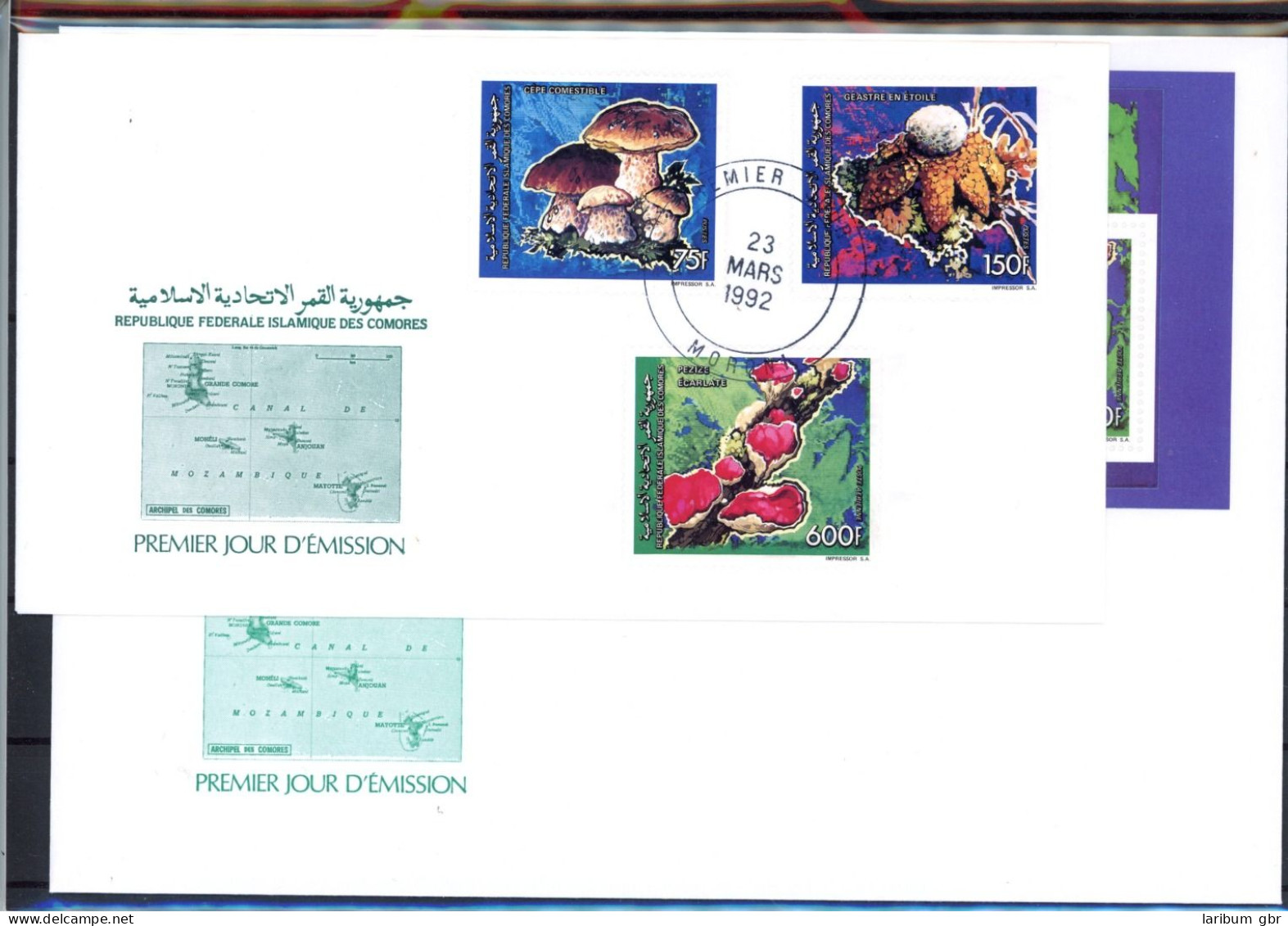Komoren Einzelblöcke 982-984 Pilze Ersttagesbrief/FDC #JR602 - Comoros