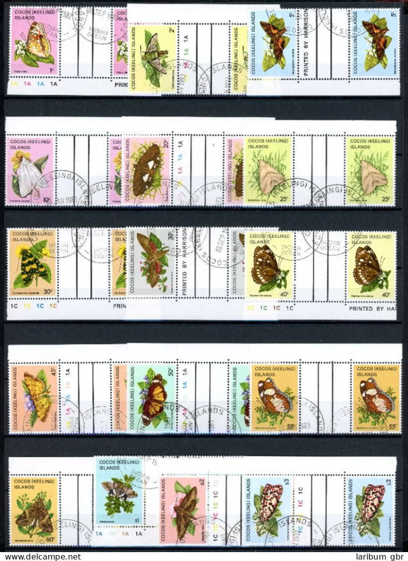 Kokosinseln 88-103 Zwischensteg Gestempelt Schmetterlinge #JE646 - Autres - Amérique