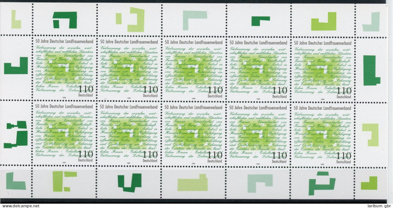 Bund Zehnerbogen 1988 Postfrisch #HK674 - Sonstige & Ohne Zuordnung