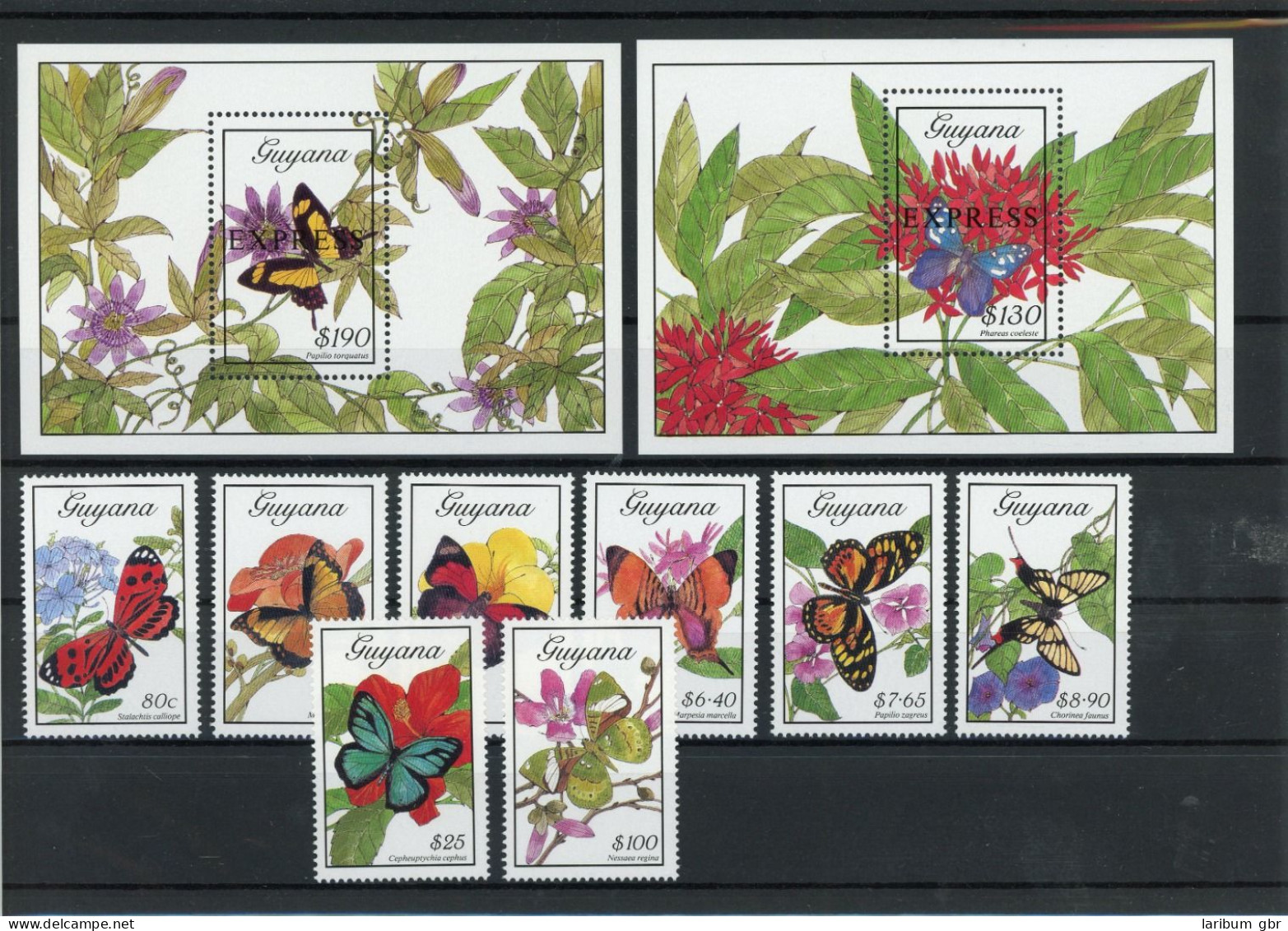 Guyana 3039-3046, Block 53-54 Postfrisch Schmetterling #JU288 - Guyana (1966-...)
