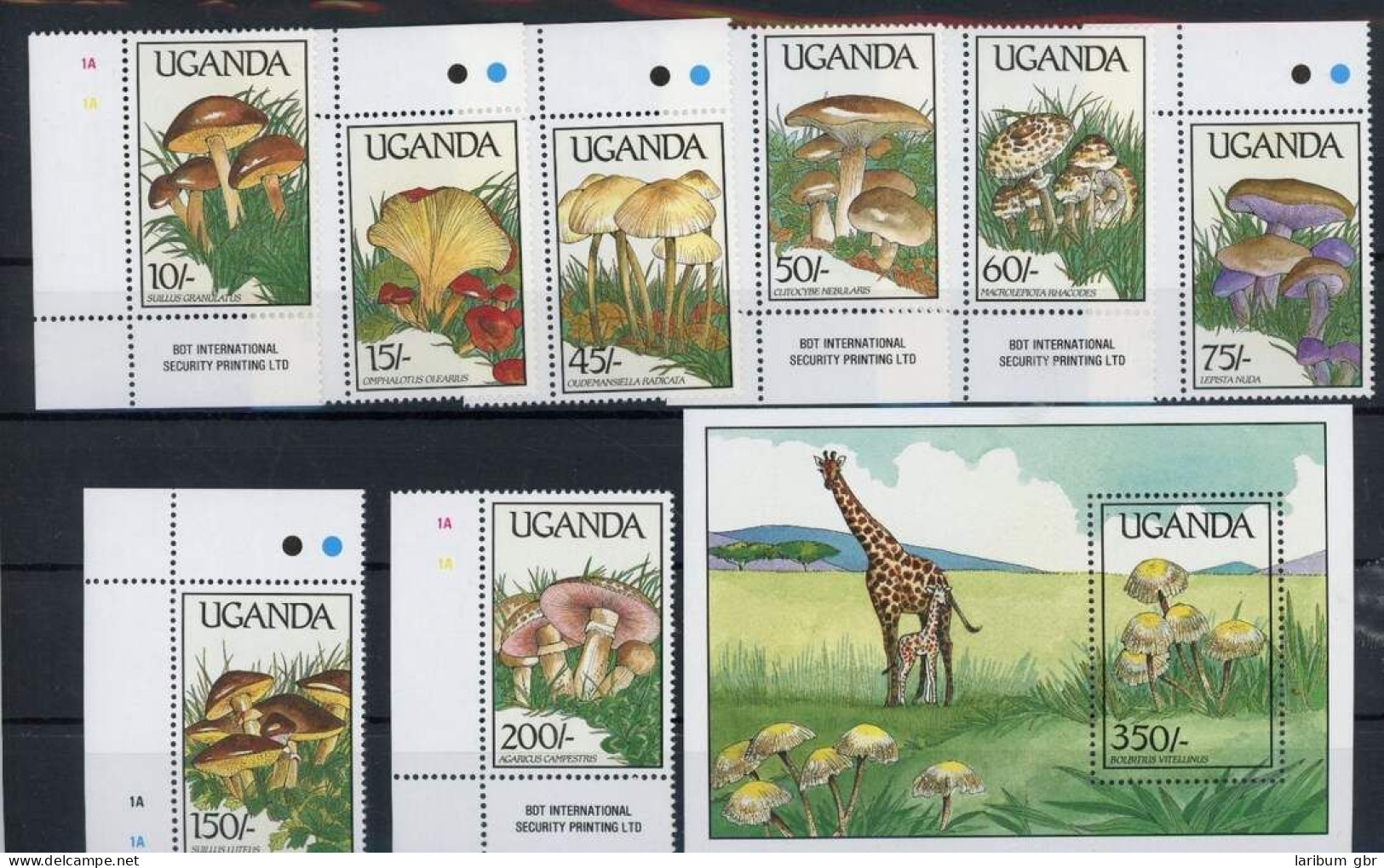 Uganda 667-674 + Bl. 95 Postfrisch Pilze #JQ877 - Ouganda (1962-...)