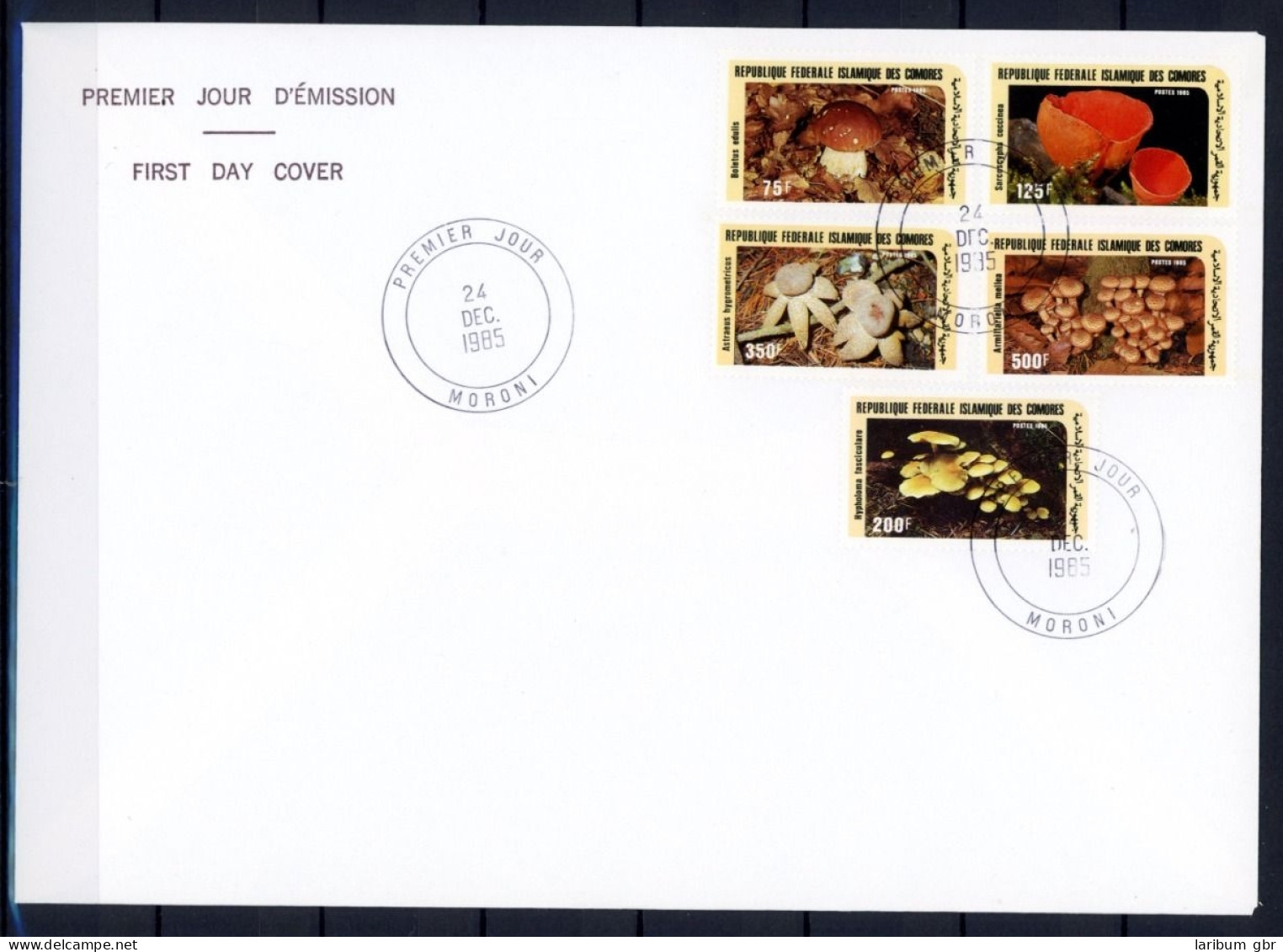 Komoren 762-66 Pilze Ersttagesbrief/FDC #JE682 - Komoren (1975-...)