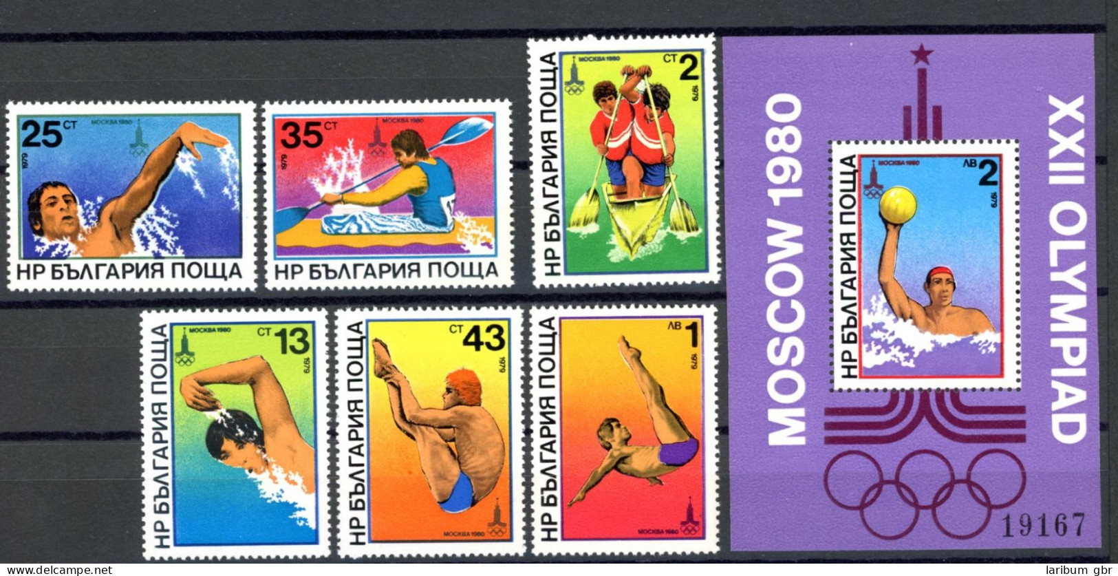 Bulgarien 2840-2845 + Bl. 98 Postfrisch Olympia 1980 Moskau #JR833 - Autres & Non Classés