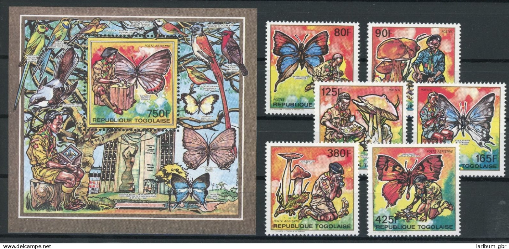 Togo 2153-2158, Block 347-353 Postfrisch Schmetterling #JT761 - Togo (1960-...)