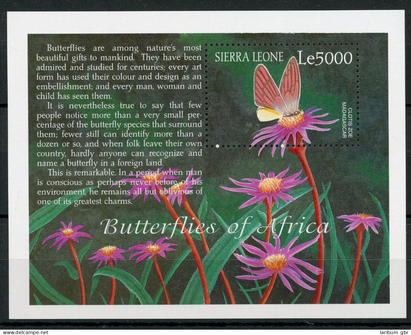 Sierra Leone Block 511 Postfrisch Schmetterling #JP171 - Sierra Leone (1961-...)