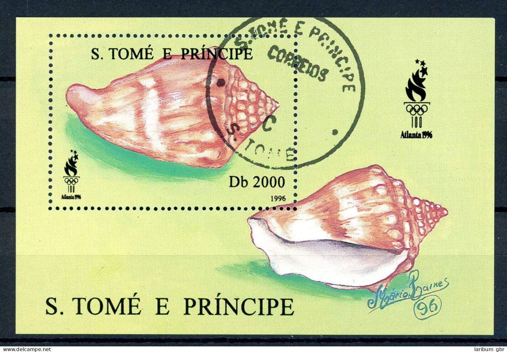 St. Tomé Und Principe Block 350 Gestempelt Muscheln/ Schnecken #JP190 - Ascension (Ile De L')