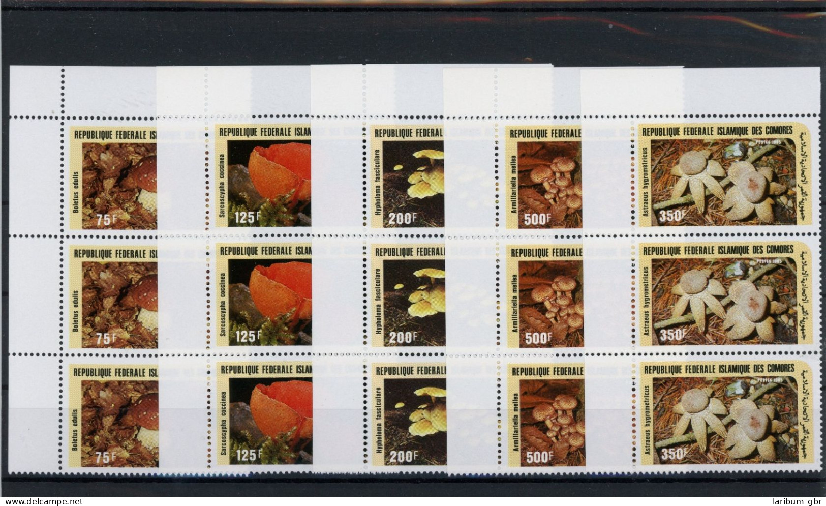 Komoren Dreierstreifen 762-766 Postfrisch Pilze #JO631 - Komoren (1975-...)