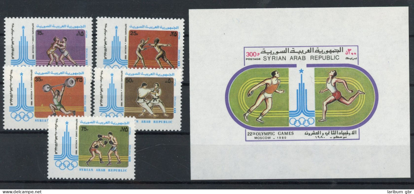 Syrien 1471-1475 + Bl. 61 Postfrisch Olympia 1980 Moskau #JR933 - Syrie