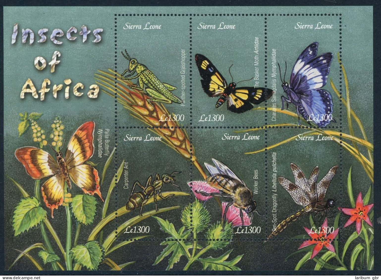 Sierra Leone KB Mit 4351-4356 Postfrisch Schmetterlinge, Insekten #HB241 - Sierra Leone (1961-...)